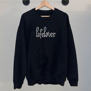 Black White Lifelover Y2K Metal Punk Rock Band Music Crewneck Sweatshirt